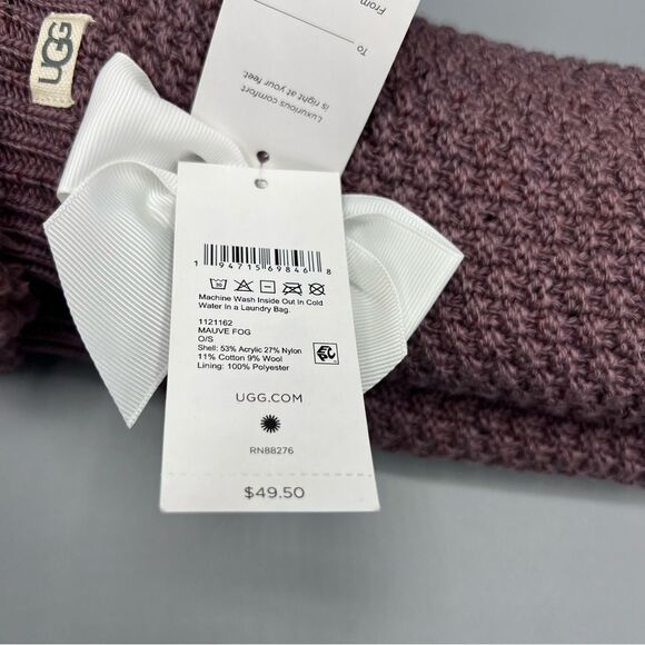 UGG Women's Nessie Fleece Lined Socks Mauve - Picture 4 of 5